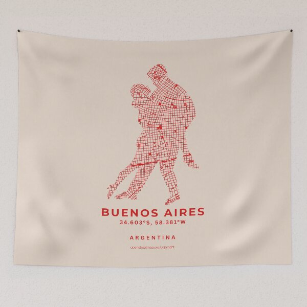 Item preview, Buenos Aires Tango Argentina Capital Minimalist City Map designed and sold by NosandEdgy.