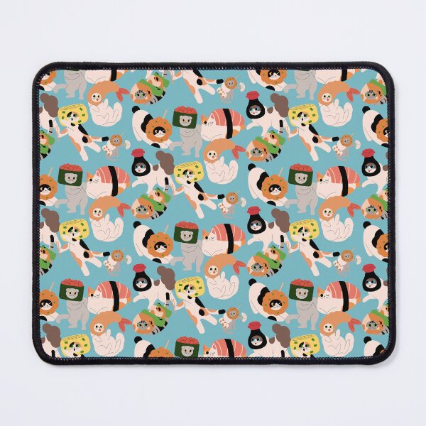 Item preview, cute sushi cats pattern designed and sold by ichirochen.