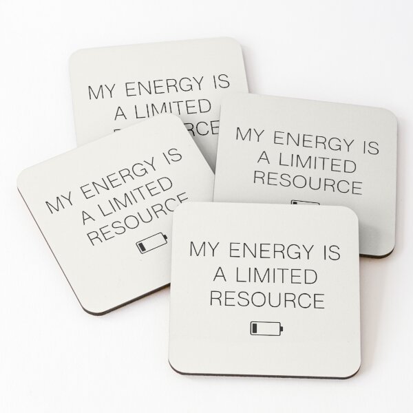 Item preview, My Energy Is a Limited Resource – Minimalist Battery Reminder Design designed and sold by SplashTastic.