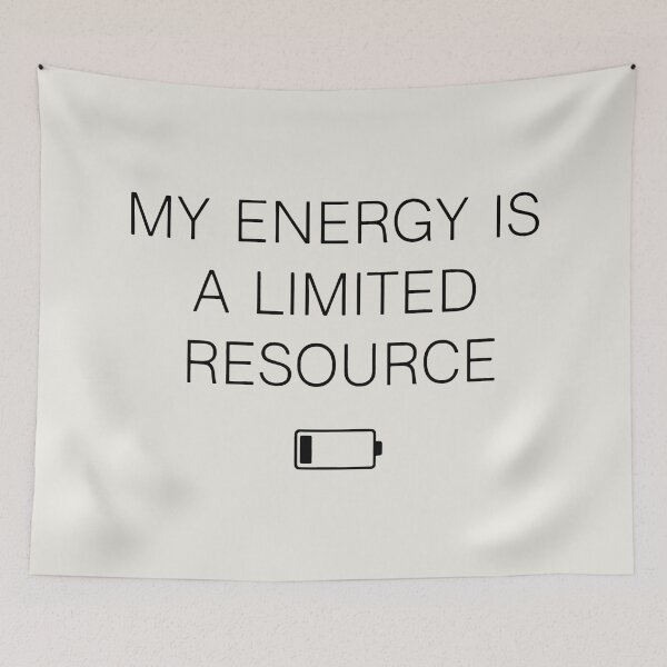 Item preview, My Energy Is a Limited Resource – Minimalist Battery Reminder Design designed and sold by SplashTastic.
