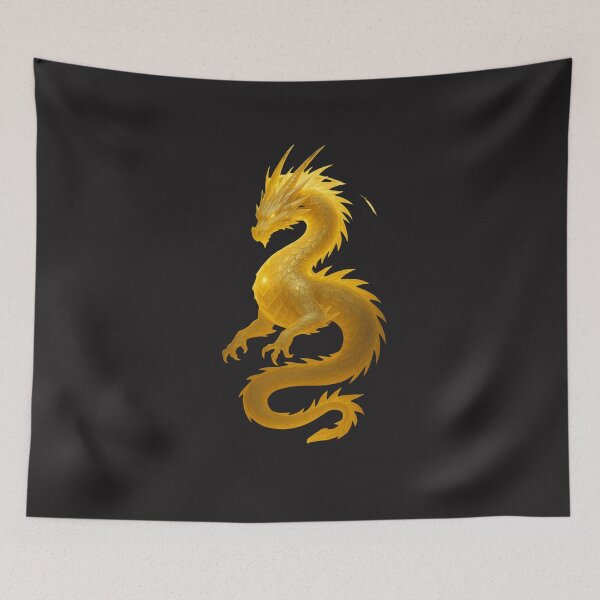 Item preview, Golden Dragon – Majestic Light Element Dragon Illustration designed and sold by Sksticker991.
