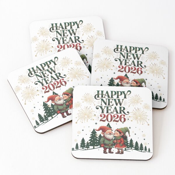 Item preview, Happy New Year 2026 Gnomes Forest | Holiday Illustration designed and sold by PROPera-design.