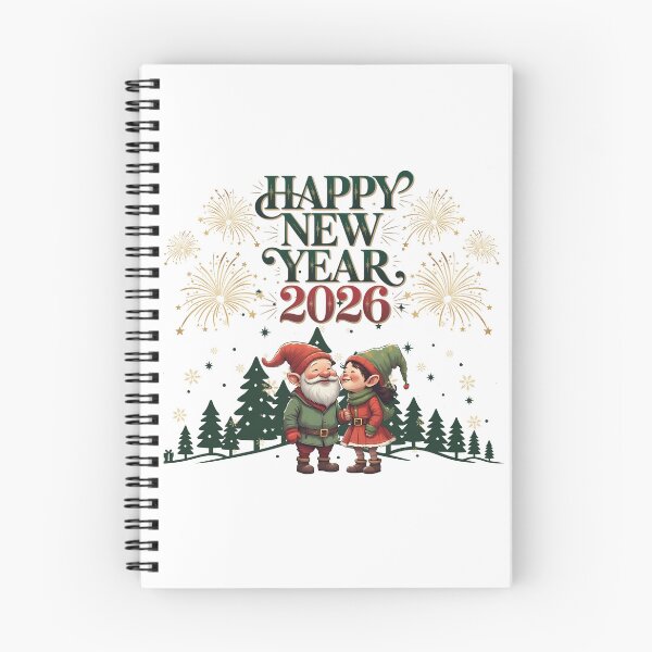 Item preview, Feliz Año Nuevo 2026 Bosque de Gnomos | Ilustración Navideña designed and sold by PROPera-design.
