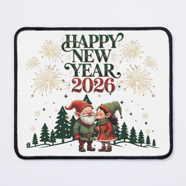 Item preview, Happy New Year 2026 Gnomes Forest | Holiday Illustration designed and sold by PROPera-design.