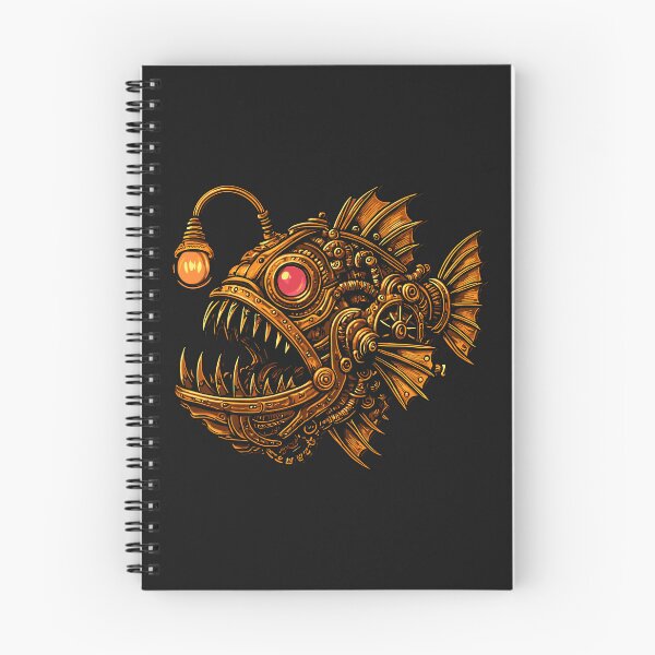 Item preview, Steampunk Anglerfish – Mechanical Deep Sea Monster Art designed and sold by SeoulInkSoul.