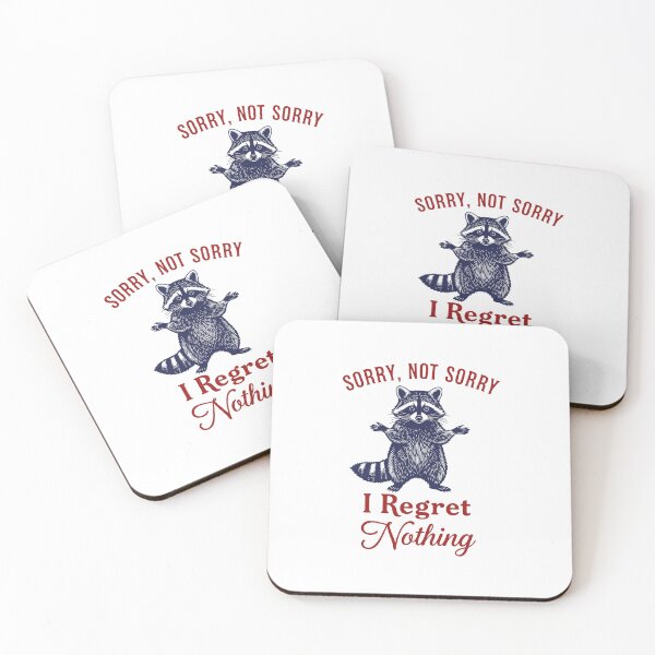 Item preview, Vintage Unapologetic Raccoon - Sorry, Not Sorry: I Regret Nothing. designed and sold by Steele-Art.