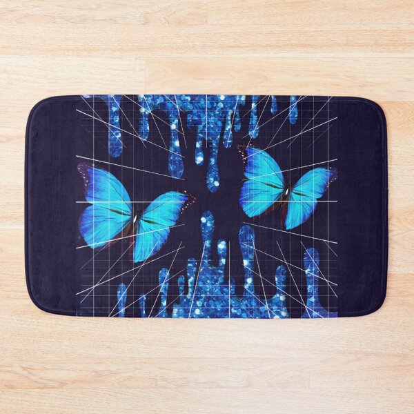 Item preview, Blue Butterfly Glitter Drip Art | Aesthetic Geometric Design | Turquoise Sparkle designed and sold by Elhelaly.