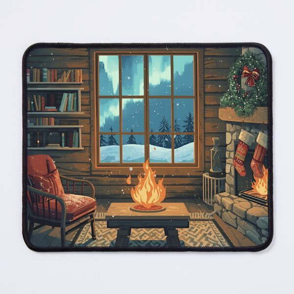 Item preview, Snowy Forest Cabin Nightscape designed and sold by ChicTrendz.