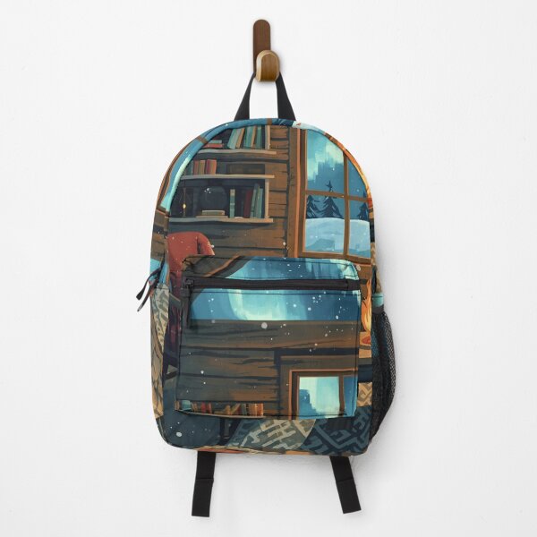 Item preview, Snowy Forest Cabin Nightscape designed and sold by ChicTrendz.