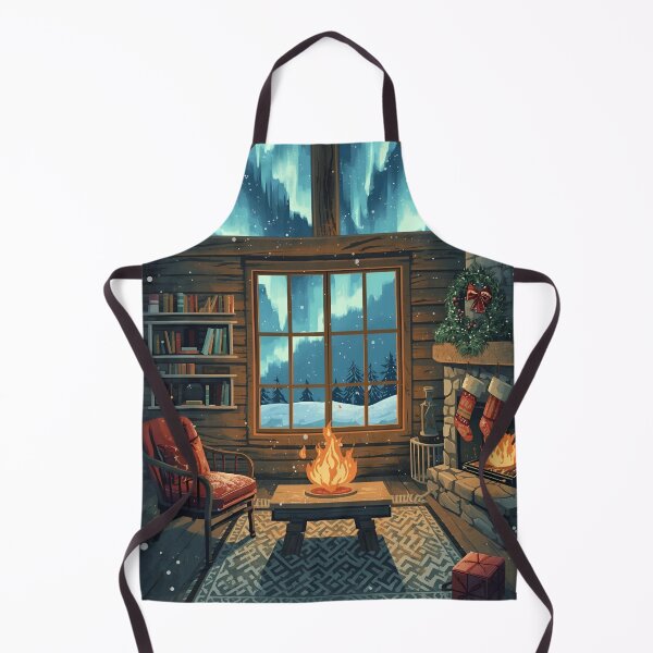 Item preview, Snowy Forest Cabin Nightscape designed and sold by ChicTrendz.