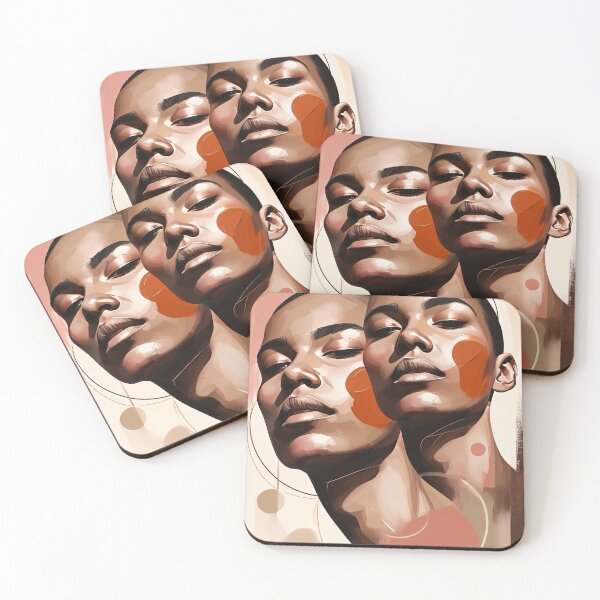 Item preview, Abstract Overlapping Faces – Blush Line Art Illustration with Minimal Shapes designed and sold by Pixelzo.