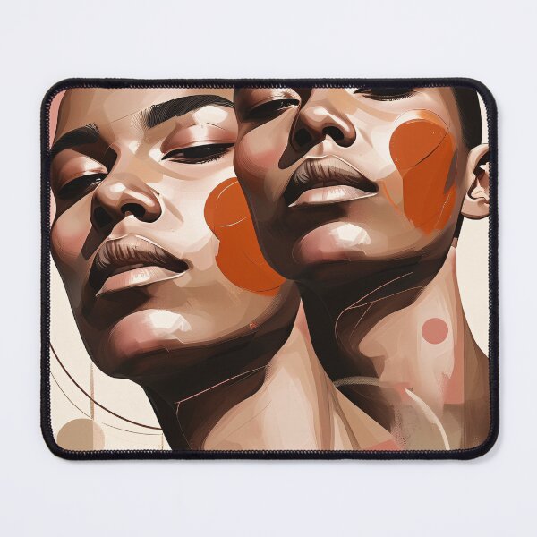 Item preview, Abstract Overlapping Faces – Blush Line Art Illustration with Minimal Shapes designed and sold by Pixelzo.