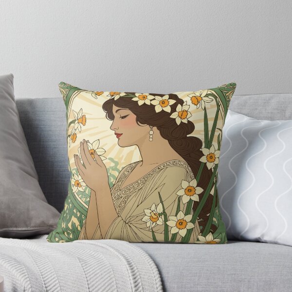 Item preview, December Birthday Narcissus Art Nouveau Design designed and sold by taiche.