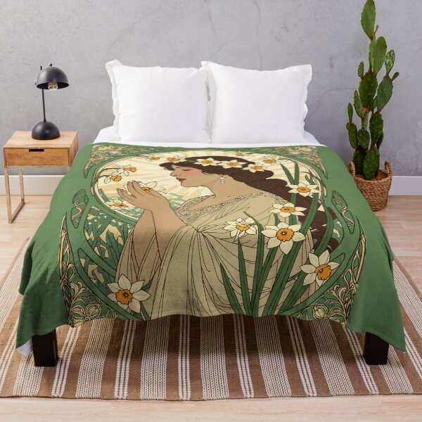 Item preview, December Birthday Narcissus Art Nouveau Design designed and sold by taiche.