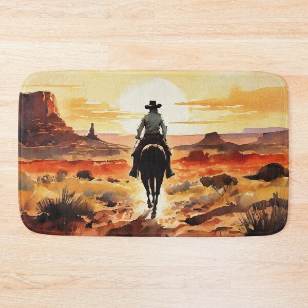 Item preview, Wild West Cowboy Riding a Horse into the Sunset | Vintage Aesthetic designed and sold by UnhingedBird.
