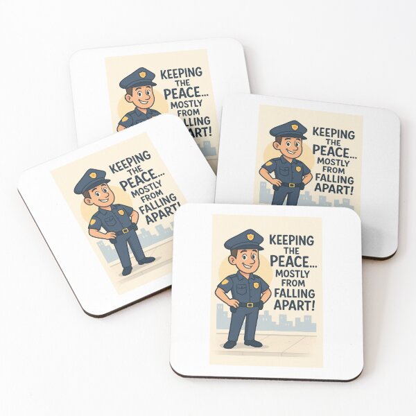 Item preview, Funny Police Officer Quote Art – “Keeping the Peace… Mostly From Falling Apart!” Clean Vector Cartoon Design designed and sold by WhimsyByPaul.redbubble.com.