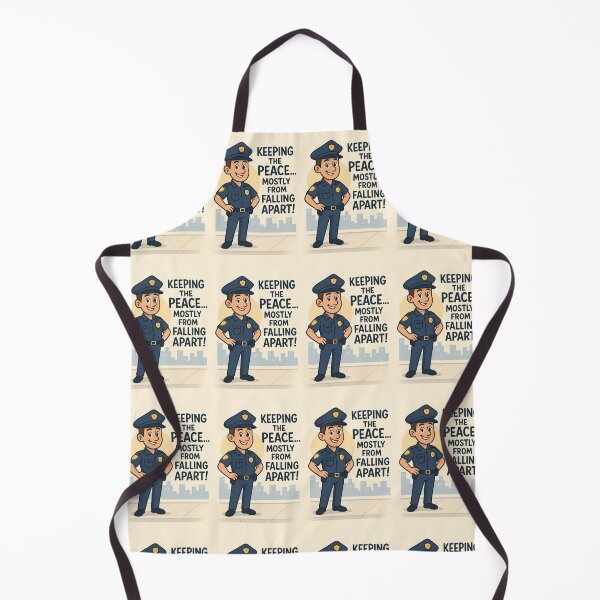 Item preview, Funny Police Officer Quote Art – “Keeping the Peace… Mostly From Falling Apart!” Clean Vector Cartoon Design designed and sold by WhimsyByPaul.redbubble.com.