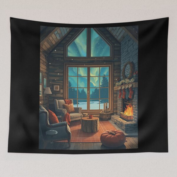 Item preview, Cosy Hearth Cabin in Polar Night designed and sold by ChicTrendz.