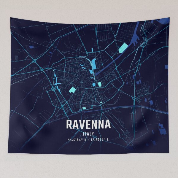 Item preview, Ravenna Midnight City Map designed and sold by HomeLivingCo.