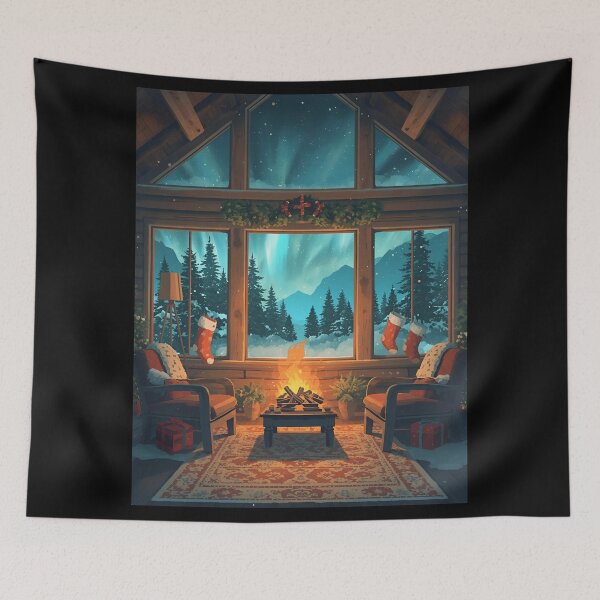 Item preview, Warm Cabin Escape Under Aurora designed and sold by ChicTrendz.