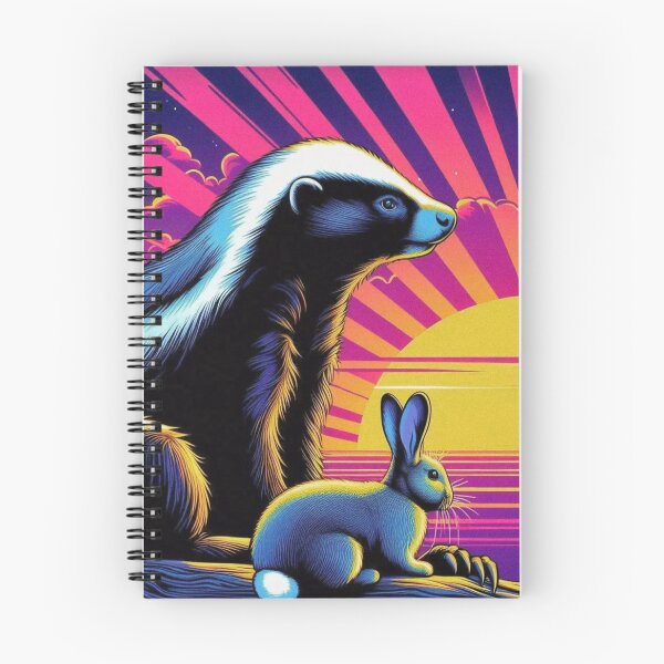 Item preview, "Sunset Companions: Honey Badger and Rabbit" designed and sold by Dogandesighn.