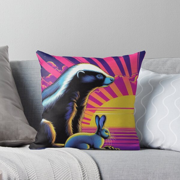 Item preview, "Sunset Companions: Honey Badger and Rabbit" designed and sold by Dogandesighn.