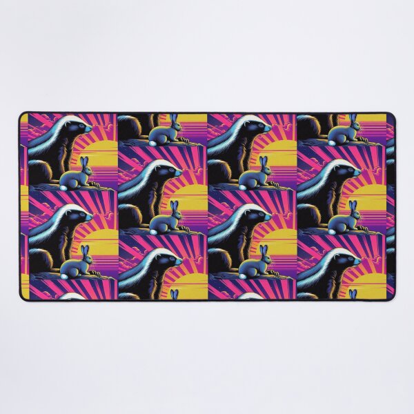 Item preview, "Sunset Companions: Honey Badger and Rabbit" designed and sold by Dogandesighn.