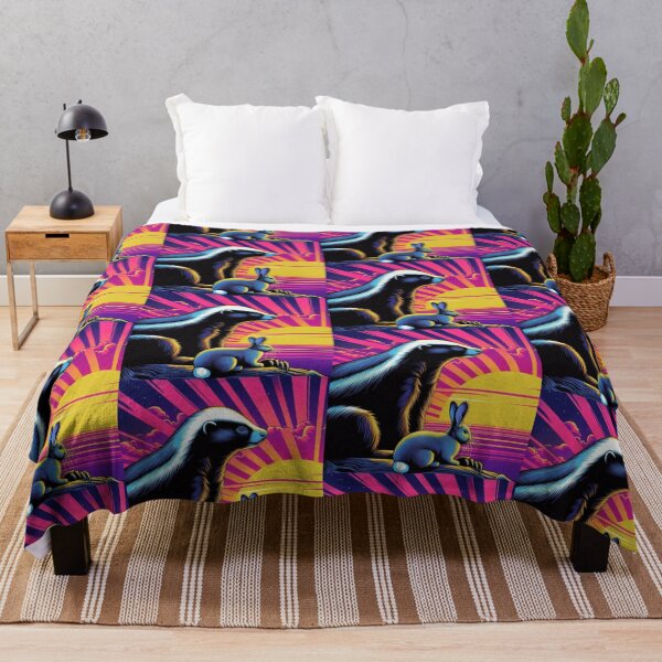 Item preview, "Sunset Companions: Honey Badger and Rabbit" designed and sold by Dogandesighn.