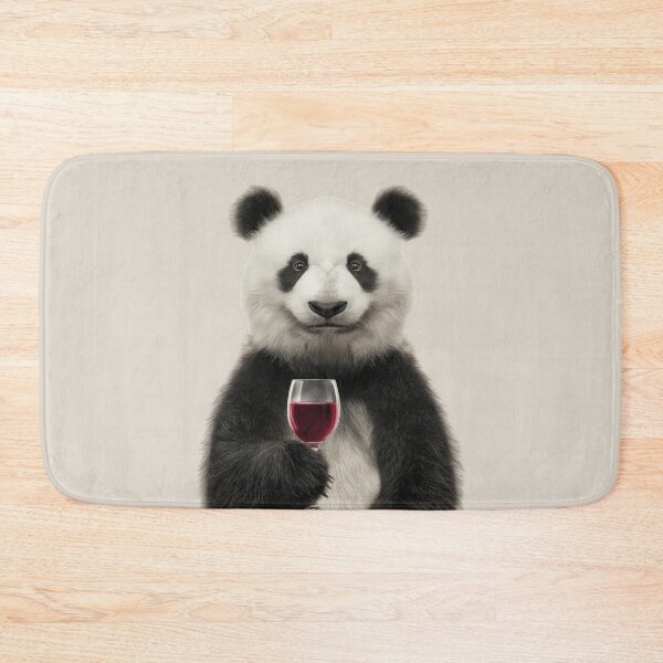 Item preview, Panda Holding a Wine Glass – Cute & Whimsical Animal Art designed and sold by LazyOwlStore.