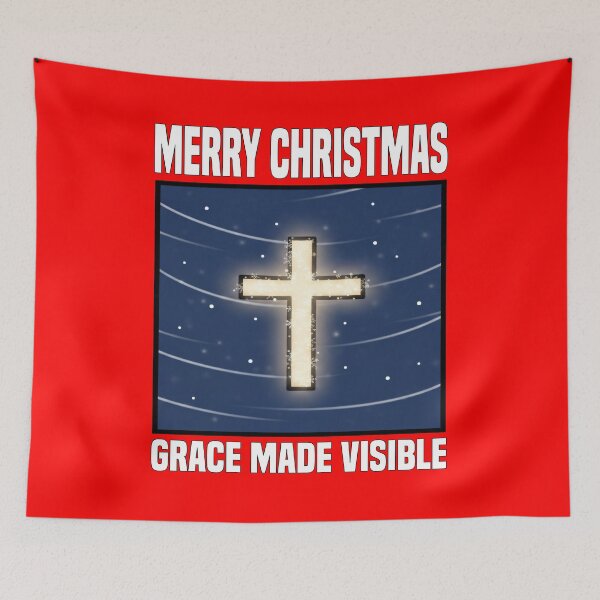 Item preview, MERRY CHRISTMAS - GRACE MADE VISIBLE | Radiant Light Cross | Spiritual Christmas Design designed and sold by KEF Custom.