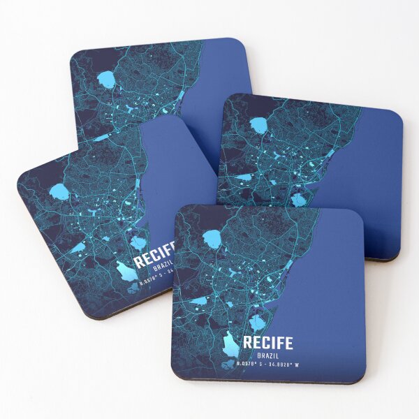 Item preview, Recife Midnight City Map designed and sold by HomeLivingCo.