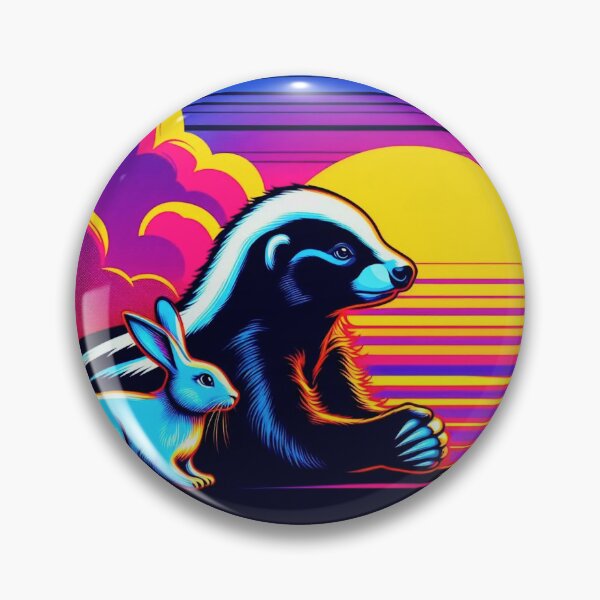 Item preview, honey badger and cute bunny designed and sold by Dogandesighn.