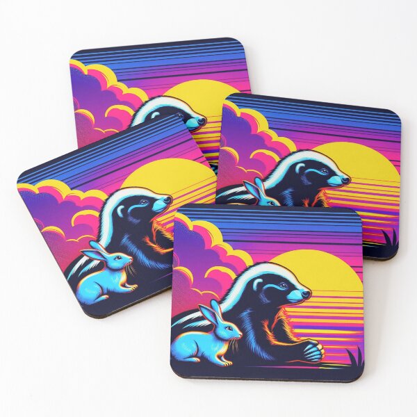 Item preview, honey badger and cute bunny designed and sold by Dogandesighn.
