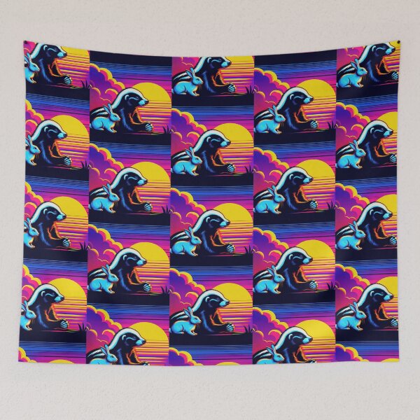 Item preview, honey badger and cute bunny designed and sold by Dogandesighn.