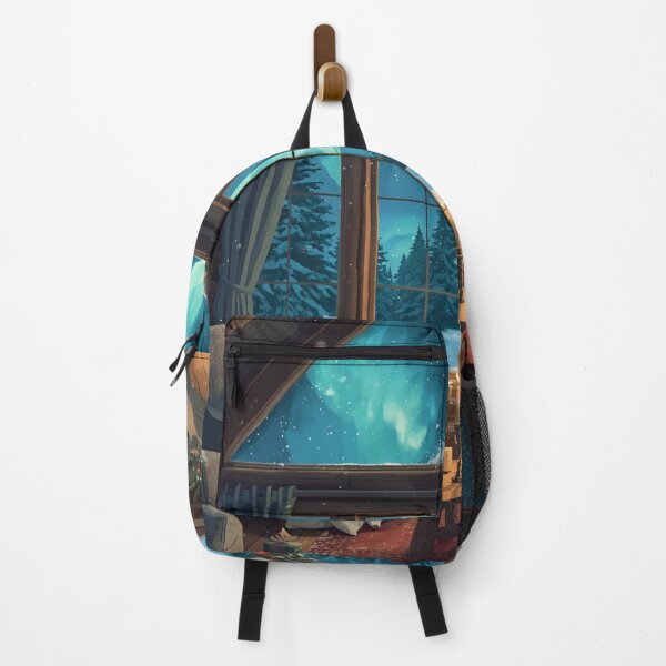 Item preview, Snowy Night Cabin With Soft Glow designed and sold by ChicTrendz.