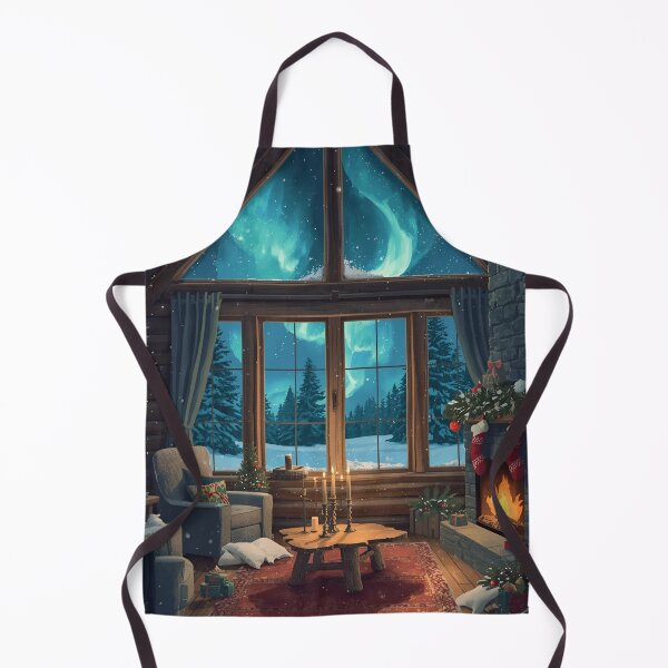 Item preview, Snowy Night Cabin With Soft Glow designed and sold by ChicTrendz.