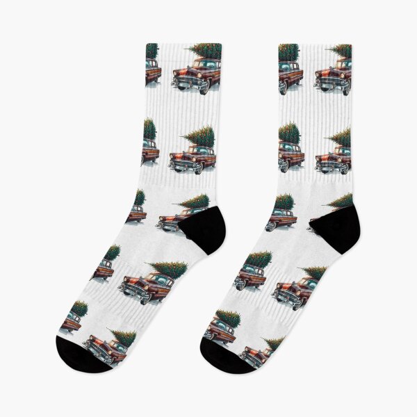 Item preview, Iconic Holiday Cars Art Print - Classic Christmas Automotive Design designed and sold by MiszungART.