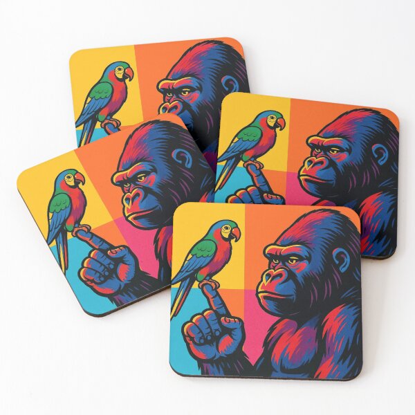 Item preview, Gorilla and cute parrot  designed and sold by Dogandesighn.