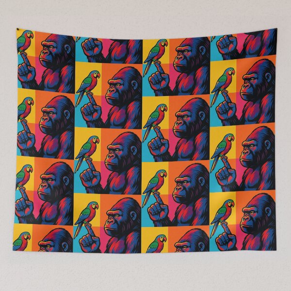 Item preview, Gorilla and cute parrot  designed and sold by Dogandesighn.