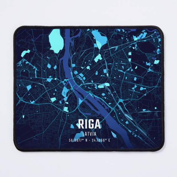 Item preview, Riga Midnight City Map designed and sold by HomeLivingCo.