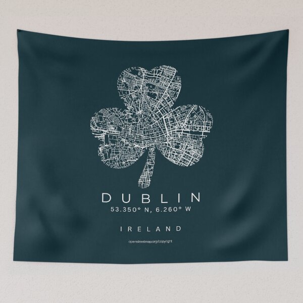 Item preview, Dublin Shamrock Ireland Capital Minimalist City Map designed and sold by NosandEdgy.