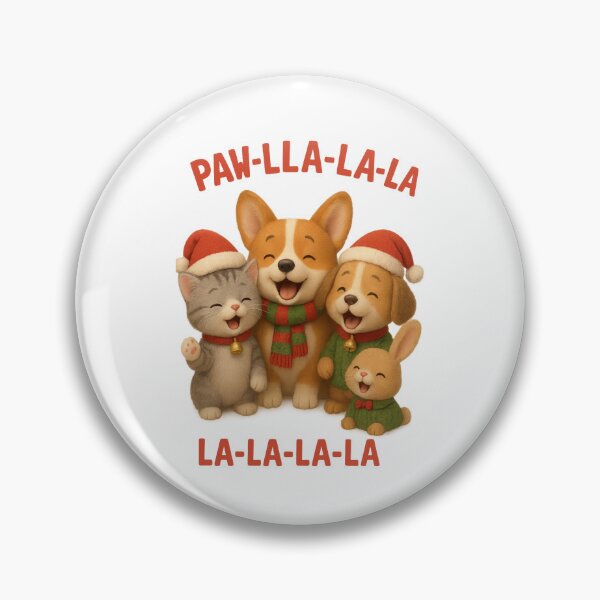 Item preview, Cute Singing Christmas Pets - Paw-lla-la-la- la | Kawaii Funny Animal Christmas Art designed and sold by Moons Studio.