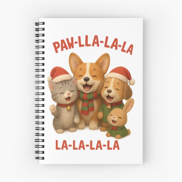 Item preview, Cute Singing Christmas Pets - Paw-lla-la-la- la | Kawaii Funny Animal Christmas Art designed and sold by Moons Studio.