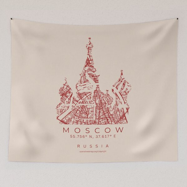 Item preview, Moscow St. Basil's Cathedral Russia Capital Minimalist City Map designed and sold by NosandEdgy.