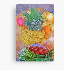 a table full of exotic fruit Canvas Print