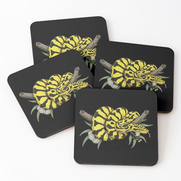 Item preview, Yellow Carpet Python with Eucalyptus Leaves designed and sold by BirdsnStuff.