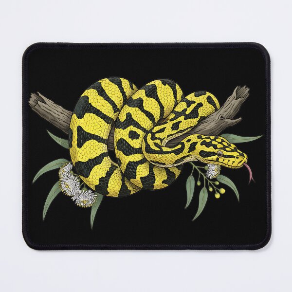 Item preview, Yellow Carpet Python with Eucalyptus Leaves designed and sold by BirdsnStuff.