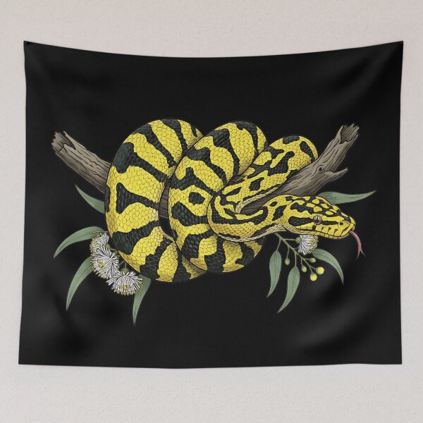 Item preview, Yellow Carpet Python with Eucalyptus Leaves designed and sold by BirdsnStuff.