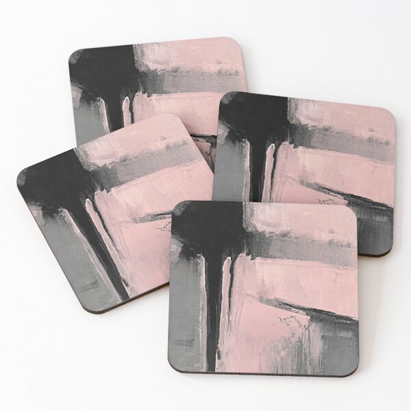 Item preview, Pink, Grey & Black Abstract Painting – Modern Minimal Art designed and sold by ElaSzczepaniak.