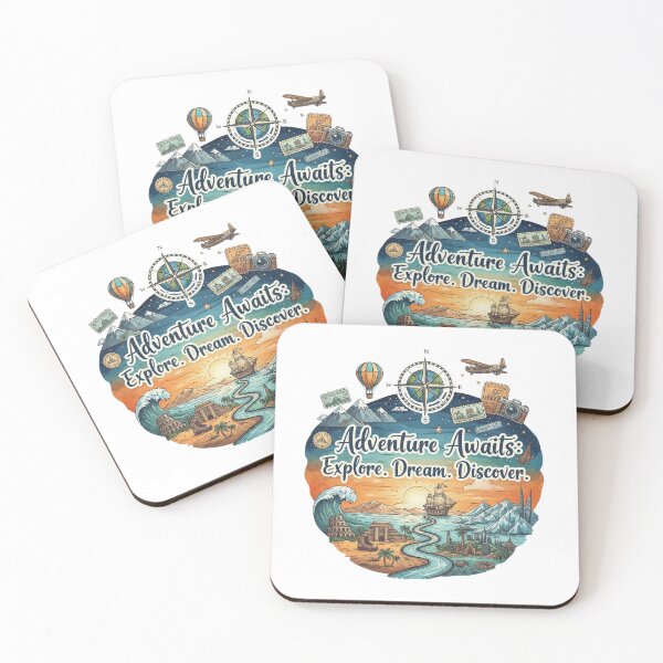 Item preview, Adventure Awaits: Explore. Dream. Discover. Vintage Travel Collage designed and sold by Sushikidsntoddlers.